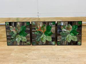 lot 20 image: Stained Glass Lot of 3 Wall Decorations