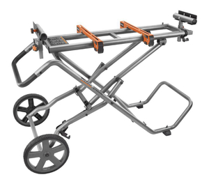 lot 77 image: RIDGID Universal Mobile Miter Saw Stand with Mounting Braces