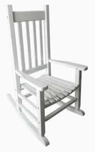 lot 92 image: STYLE SELECTIONS Childrens White Wood Rocking Chair(s) with Slat Seat