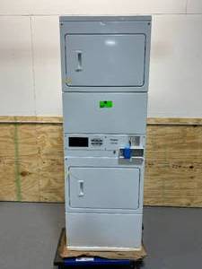lot 96 image: WHIRLPOOL Coin Operated 7.4 cu. ft. 120-Volt White Gas Double Stacked Commercial Dryer