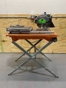 lot 104 image: RIDGID 12 Amp Corded 8 in. Tile Saw with Stand
