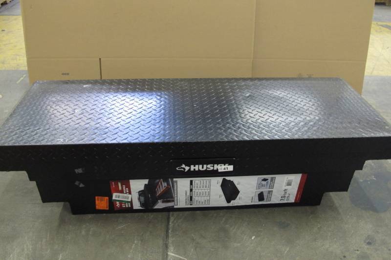 Husky 61.86 matte black aluminum low store profile crossbed truck tool box