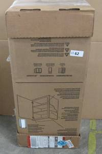 lot 62 image: Shaker Assembled 9 in. x 30 in. x 12 in. Wall Kitchen Cabinet in Satin White