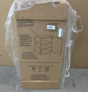lot 63 image: Shaker Assembled 9 in. x 30 in. x 12 in. Wall Kitchen Cabinet in Satin White