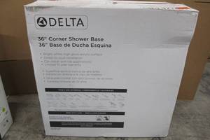 lot 78 image: 36 in. x 36 in. Double Threshold Corner Shower Base in White