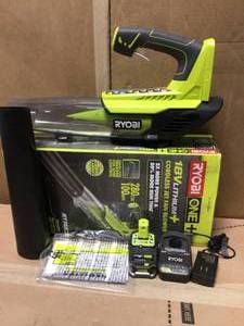 ONE 100 MPH 280 CFM Variable-Speed 18-Volt Lithium-Ion Cordless Jet Fan Leaf Blower 4Ah Battery and Charger Included by RYOBI in good condition&nbsp