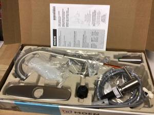 Essie Single-Handle Pull-Down Sprayer Kitchen Faucet with Reflex and Power Clean in Spot Resist Stainless by MOEN in good condition&nbsp