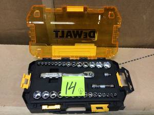 14 in. and 38 in. Drive Socket Set (34-Piece) by DEWALT in good condition&nbsp
