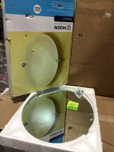 Banbury 26 in. x 23 in. Frameless Pivoting Wall Mirror in Brushed Nickel by MOEN in good condition&nbsp