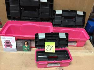10 in., 12.5 in. and 16 in. Tool Box in Pink (3-Components) by Apollo in good condition&nbsp