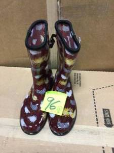 Size 10 Barn Red Chicken Print Womens Rain and Garden Boot by Sloggers in good condition&nbsp
