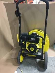 160 MPH 1300 CFM 224 cc Walk-Behind Gas Leaf Blower with Swivel Front Wheel and 90-Degree Flow Diverter by CHAMPION POWER EQUIPMENTin good condition