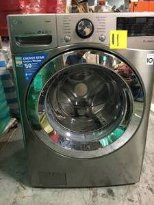 4.5 cu.ft. High Efficiency Large Smart Front Load Washer with Steam and Wi-Fi Enabled in Graphite Steel, ENERGY STAR by LG Electronics