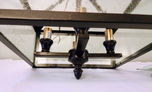 lot 42 image: Seeded Glass Light Fixture