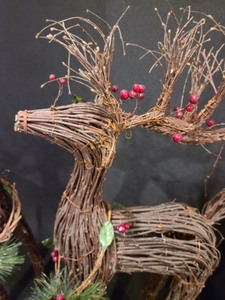 lot 49 image: Pair of WoodTwig Christmas Deer