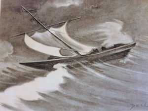 lot 81 image: Framed Charcoal Sketch By Yoshino