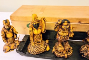 lot 85 image: Vintage Seven Gods of Luck Figurine Set