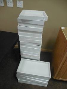 Huge lot of wood shelves  trays