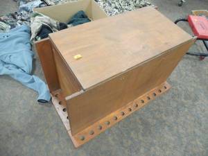WOOD CABINET  FISHING POLE HOLDER