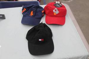 lot 132 image: Lot of (3) Mens Caps - Looney Tunes Over 21 Bugs Bunny, Polo #3, Black with Flag