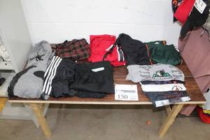 lot 150 image: Lot of (11) Mens Clothing Size Small - Pants (x6), Shirts (x4), Hoodie (x1)