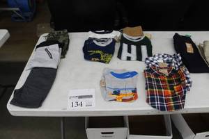 lot 134 image: Lot of (10) Boys Clothing - Shirts Size 4 (x3), Shirts Size 5-6 (x2), Pants Size 4 (x3), Pants Size 5 (x1), Shirt Size 10-12 (x1)