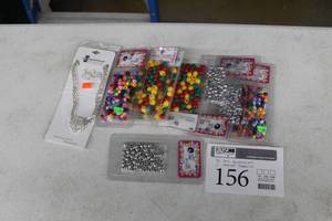 lot 156 image: Lot of Jewelry and Accessories - Hair Accessories (x8), Christina Collection Necklace with Earrings (x1)
