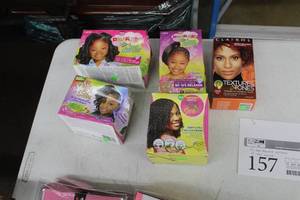 lot 157 image: Lot of (5) Hair Care Products - Hair Relaxer Systems (x4), Hair Color (x1)