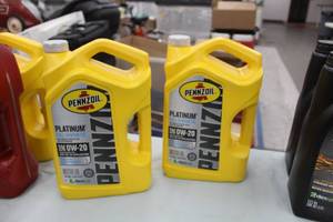lot 188 image: Lot of (2) Pennzoil Platinum Synthetic 0W-20 Motor Oil 1.25-Gallon Plastic Bottles