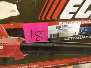 lot 18 image: 145 MPH 550 CFM 58-Volt Brushless Lithium-Ion Cordless Battery Leaf Blower (Tool-Only) by ECHO in working condition. 