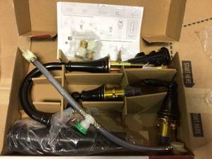 lot 38 image: Courant 8 in. Widespread 2-Handle Bathroom Faucet in Tuscan Bronze by Pfister see pics 