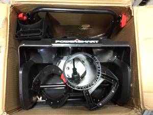 lot 41 image: 18 in. 15 Amp Corded Electric Snow Blower by PowerSmart in good condition see pics 