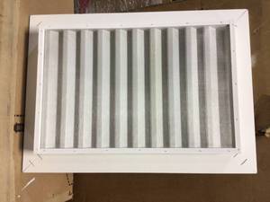 lot 46 image: 21 in. x 29 in. Rectangular White PVC Paintable Gable Louver Vent by Ekena Millwork
