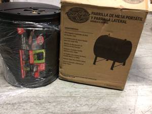 lot 49 image: Portable Table Top Charcoal Grill Side Fire Box in Black by Char-Griller