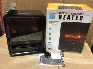 lot 65 image: 17 in. 1500-Watt Electric Mini Fireplace Ceramic Space Heater 3 Settings with Realistic Embers by Crane SEE PICS   