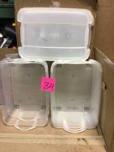 lot 84 image: 14 Qt. Plastic Stackable Organization and Storage Box Container