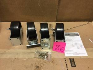 lot 86 image: 5 in. Black PP Caster Kit by Husky