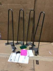 lot 88 image: Standard 38 in. Dia 19 in. Raw Steel, 2-Rod Hairpin Leg