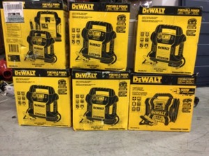 lot 101 image: Lot of 6  DEWALT 1400 Peak Amp Jump Starter with Digital Compressor Open boxes