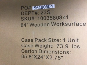 lot 105 image: Heavy Duty 7 ft. Wood Work Surface by Husky not used