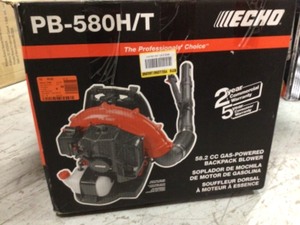 lot 115 image: 216 MPH 517 CFM 58.2cc Gas 2-Stroke Cycle Backpack Leaf Blower with Tube Throttle by ECHO in good condition