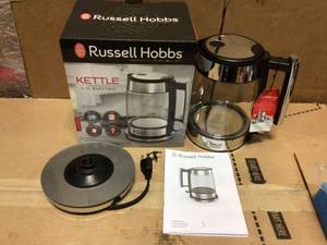 5-Cup Silver Stainless Steel Electric Kettle with Filter by Russell Hobbs in good condition
