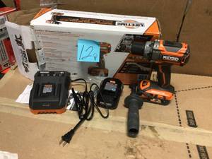 18-Volt Brushless SubCompact Drill Driver and Impact Driver Combo Kit with (2) 2.0 Ah Batteries, Charger and Bag by RIDGID in good condition