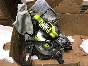 18-Volt ONE Cordless 7-14 in. Compound Miter Saw (Tool Only) with Blade and Blade Wrench by RYOBI in good condition