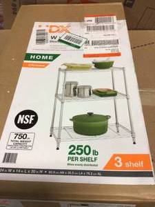 Chrome 3-Tier Steel Wire Shelving Unit (23 in. W x 30 in. W x 13 in. D) by HDX in good condition