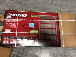 Red 5-Tier Heavy Duty Steel Garage Storage Shelving (48 in. W x 78 in. H x 24 in. D) by Husky in good condition