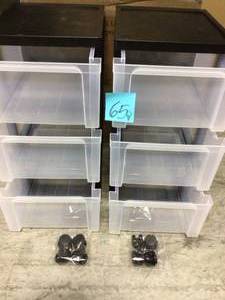 3-Drawer Plastic Wheeled Storage Cart in Black (2-Pack) by IRIS in good condition