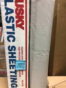 HUSKY 20 ft. x 50 ft. Clear 6 mil Plastic Sheeting in good condition