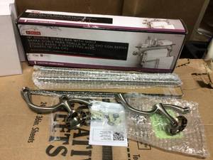 18 in. Glass Shelf with Double Towel Bar in SpotShield Brushed Nickel by Delta in good condition