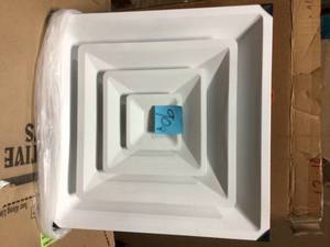 24 in. x 24 in. T-Bar Drop ceiling Lay in Supply diffuser with round 6 in. collarneck by Venti Air in good condition